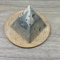 SUPERB Natural Pyrite Druzy Pyramid - 2.25" - Hand Polished - *Vitality* - *Willpower* - *Confidence* - *Creativity* - Reiki Healing