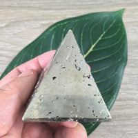 SUPERB Natural Pyrite Druzy Pyramid - 2.25" - Hand Polished - *Vitality* - *Willpower* - *Confidence* - *Creativity* - Reiki Healing