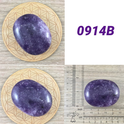 BIG!  Lepidolite Palm Stone (2.25"+) - Tumbled, Smooth - Beautiful Shimmer - *Emotional Healing & Balance* - *Serenity* - *Stress Relief*