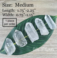 Clear Quartz Points - 5 Sizes to Choose - Rough, Unpolished, Natural, Non-Treated - *Stone of Light" - Reiki Energy