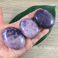 BIG!  Lepidolite Palm Stone (2.25"+) - Tumbled, Smooth - Beautiful Shimmer - *Emotional Healing & Balance* - *Serenity* - *Stress Relief*