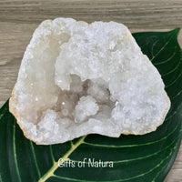 XXL Snow Quartz Geode Opened - BEAUTIFUL Crystals Druzy!  Natural, No Dyes - One of a Kind - *Abundance* - *Luck* - *Balance* - Reiki Energy