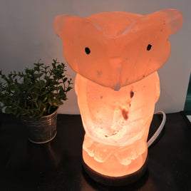 8.75" Wise Owl - EXACT PIECE - Dark Orange Himalayan Salt Lamp with CSA approved cord & light bulb - Nature's Ionizer - Excellent Gift