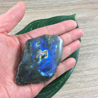 Spectacular Labradorite Spectrolite Slab - FLASHY! - Naturally Beautiful! Semi-Polished - *Stone of Magic*