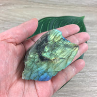 Spectacular Labradorite Spectrolite Slab - FLASHY! - Naturally Beautiful! Semi-Polished - *Stone of Magic*