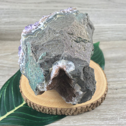 BIG 4.5" Beautiful & Chunky Amethyst Geode Stand - Sparkling Points - Multiple Ways Display - *CALMING* - Reiki Energy
