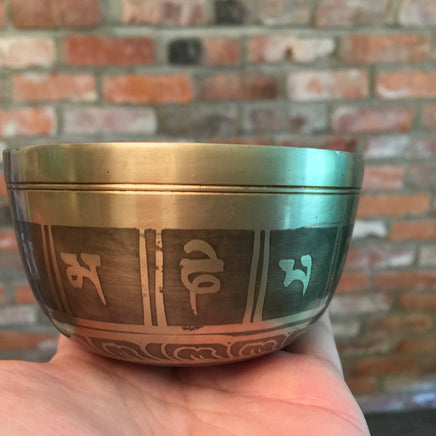 3.72" Genuine Handcrafted Tibetan Singing Bowl from Nepal (NOT CHINA!) - Includes Wooden Mallet - Beautiful Sound - Easy to Play!