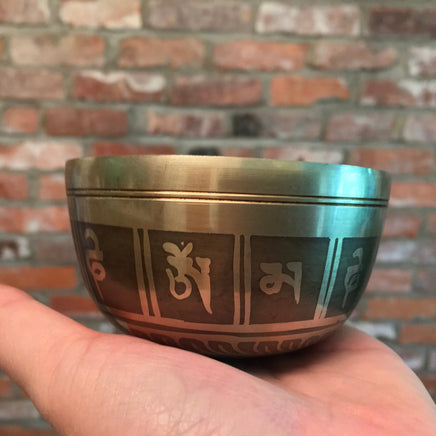 3.7" Genuine Handcrafted Tibetan Singing Bowl from Nepal (NOT CHINA!) - Includes Wooden Mallet - Beautiful Sound - Easy to Play!