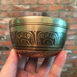 3.75" Genuine Handcrafted Tibetan Singing Bowl from Nepal (NOT CHINA!) - Includes Wooden Mallet - Beautiful Sound - Easy to Play!