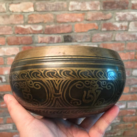 6" Handcrafted Beautifully Designed Tibetan Singing Bowl - Meditation, Healing, Yoga Gift